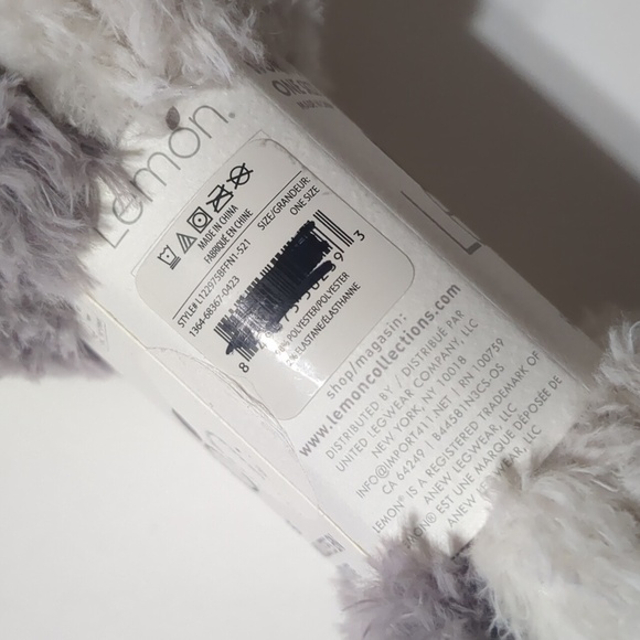 Lemon 3 pair Faux Fur cozy socks womens one size - Picture 4 of 7